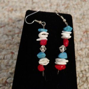 Host Pick! Stacked Handmade Dangle Earrings in RWB NWOT